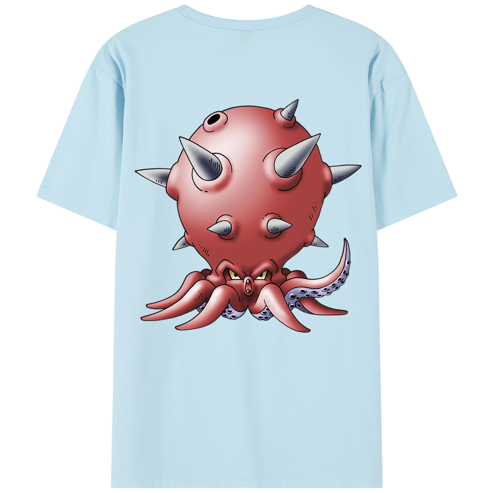 （画像用） ドラゴンクエスト Doragon Kuesuto Dragon Quest 綿100％半袖Tシャツ（背面プリント）